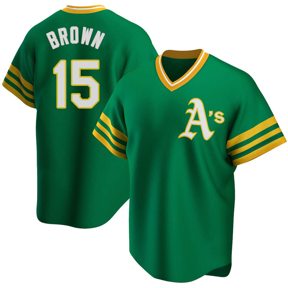 Men's Oakland Athletics Seth Brown Cool Base Replica Alternate Jersey - Green